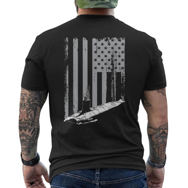 American Submariner Flag Patriotic Submarine Veteran Men's T-shirt Back Print