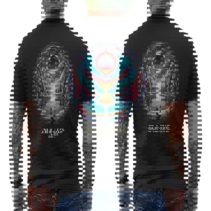 American Totality April 8 2024 Mystic Total Solar Eclipse Men's T-shirt Back Print