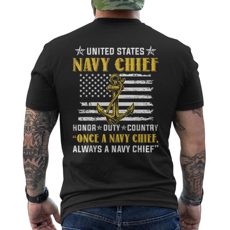 American Veteran Once A Navy Chief Always A Navy Chief Men's T-shirt Back Print