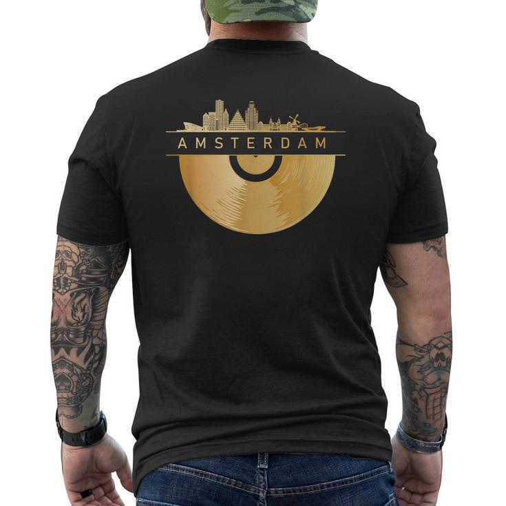 Amsterdam Skyline Musik Schallplatte Djintage Amsterdam T-Shirt mit Rückendruck