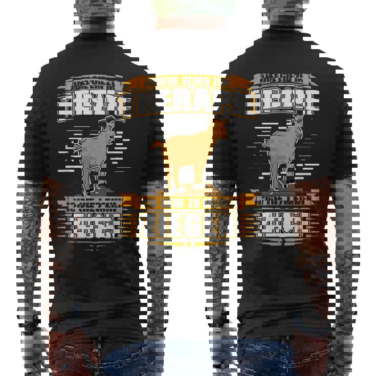 Andere Gehen Zur Therapie Ich Gehe Zu Meinen Ziegen Black T-Shirt mit Rückendruck