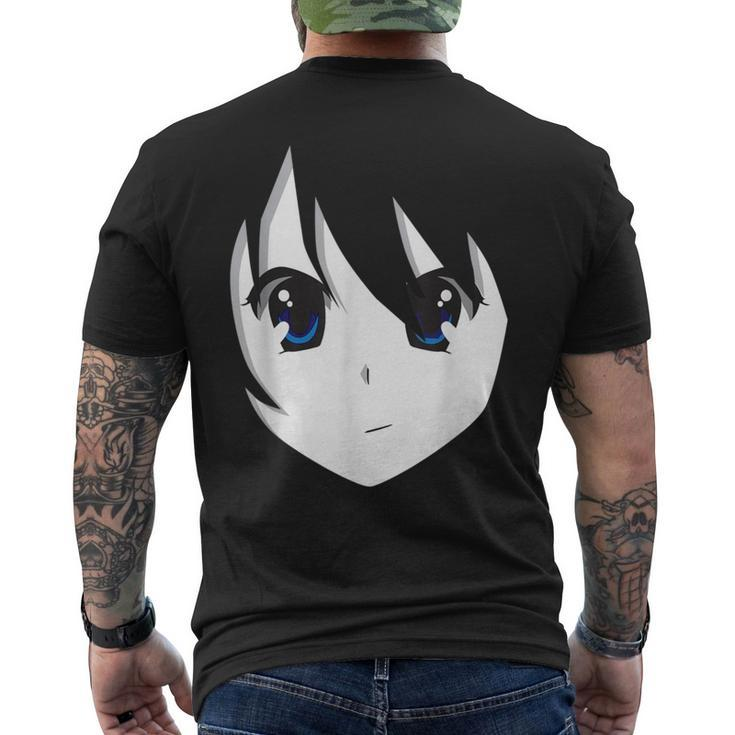 Anime Face Manga Lover Otaku Style Japanese Men's T-shirt Back Print