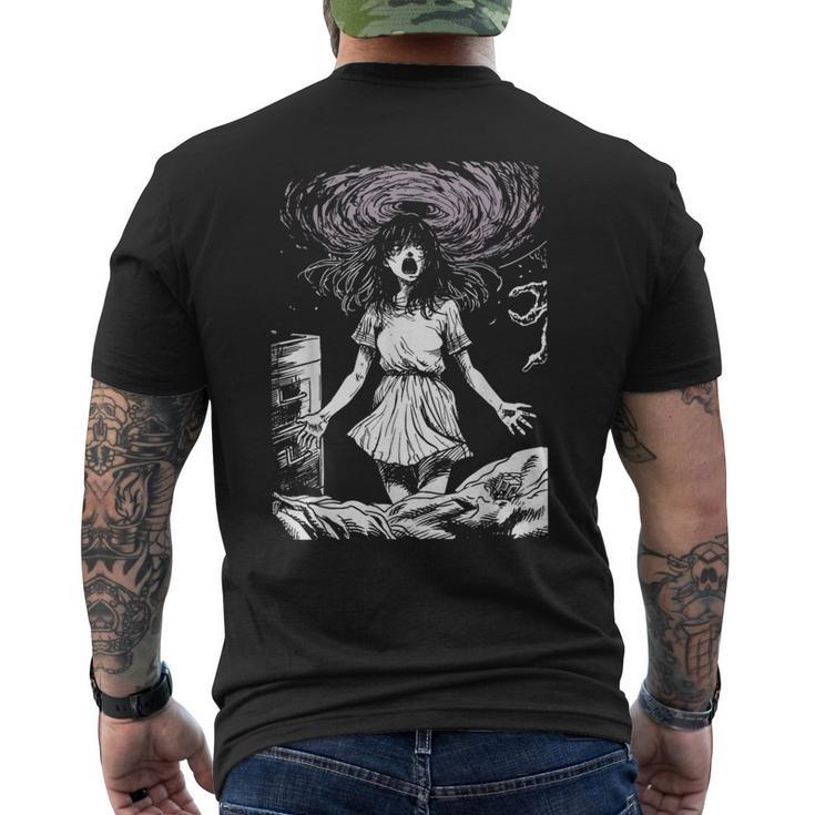 Anime Manga Horror Retro 80S 90S Grunge Aesthetic Goth Men's T-shirt Back Print