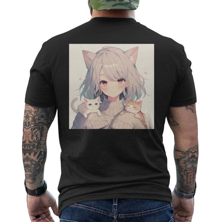 Anime- Und Katzenliebhaber Für Nager Manga Kawaii Graphic Otaku T-Shirt mit Rückendruck