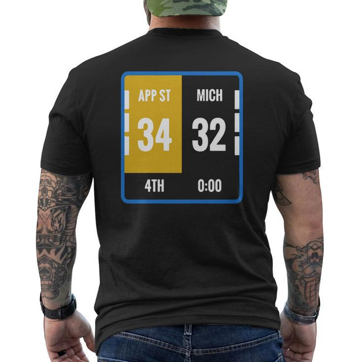 Appalachian Michigan Scoreboard Football Mens Back Print T-shirt