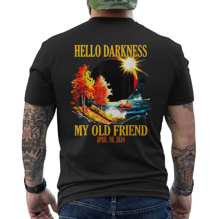 April 8 2024 Hello Darkness My Old Friend Eclipse Men's T-shirt Back Print