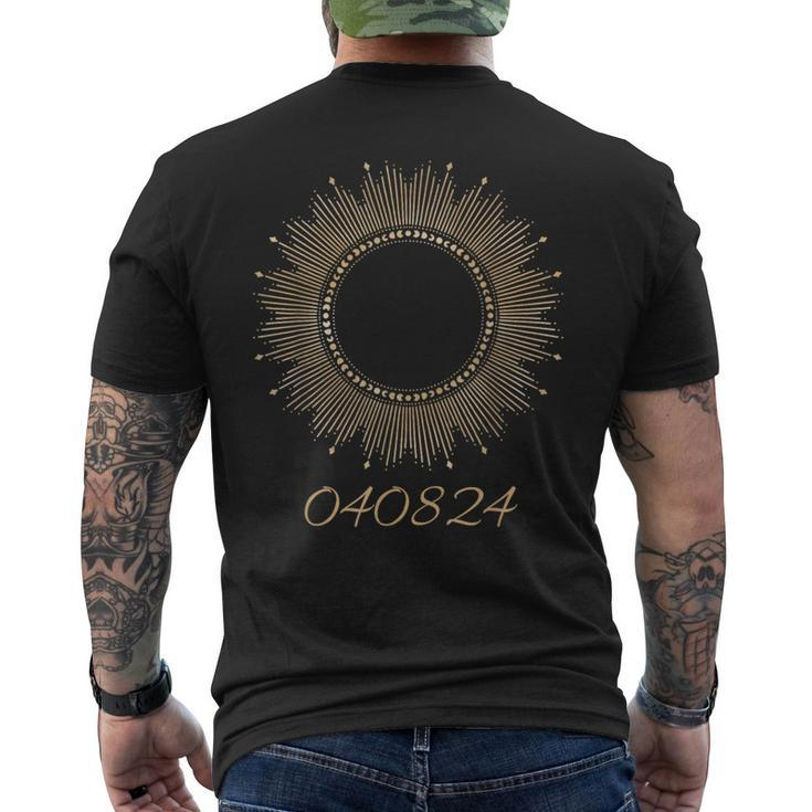 April 8 2024 Total Solar Eclipse Mexico America Canada Men's T-shirt Back Print