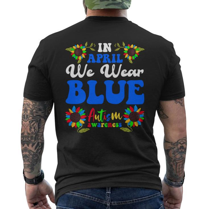 In April We Wear Blue Autism Awareness 2024 Men's T-shirt Back Print