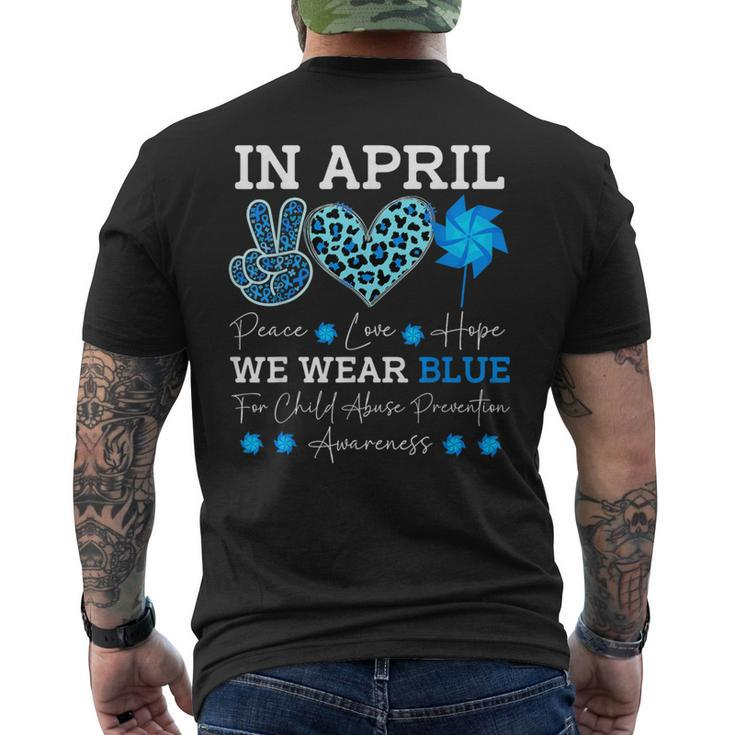 April Wear Blue Child Abuse Prevention Child Abuse Awareness Men's T-shirt Back Print