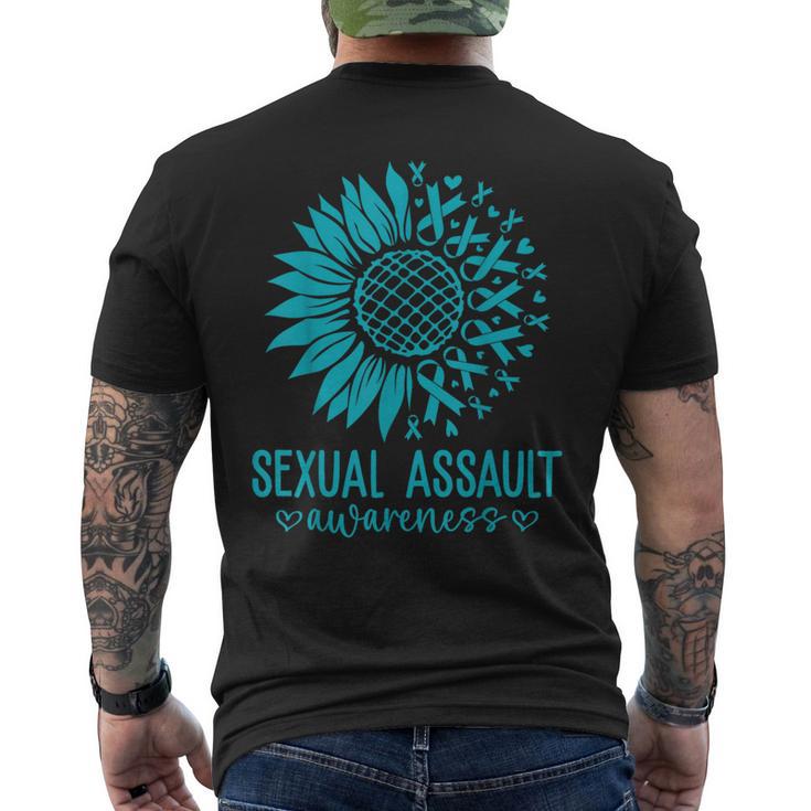 In April We Wear Teal Sexual Assault Awareness Month Men's T-shirt Back Print