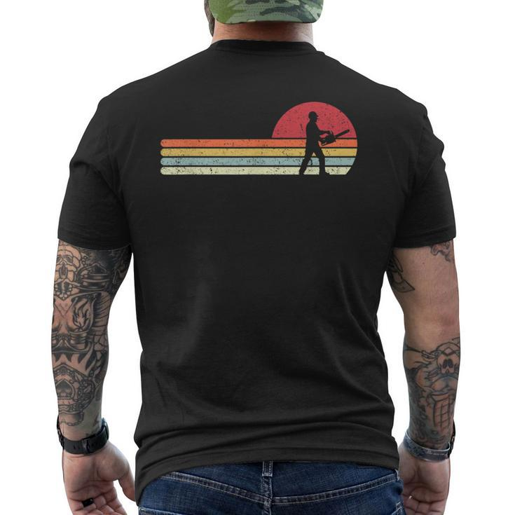 Arborist Chainsaw Retro Style Tree Surgeon Men's T-shirt Back Print