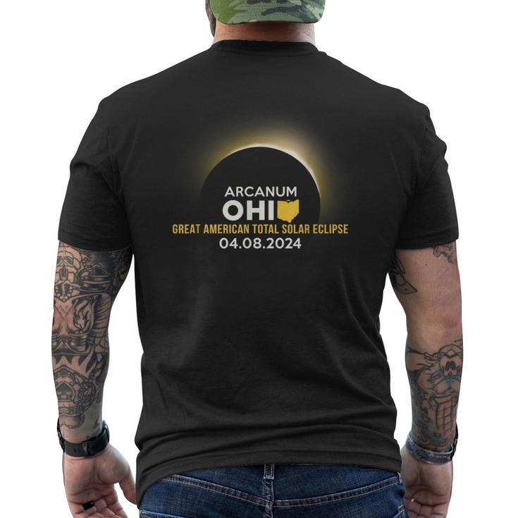 Arcanum Oh Ohio Total Solar Eclipse 2024 Men's T-shirt Back Print
