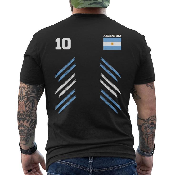 Argentina Soccer Ball Argentina Flag Number Ten Women Men's T-shirt Back Print