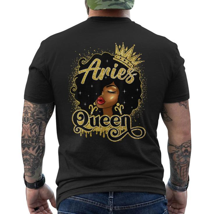Aries Queen Birthday Afro Natural Hair Black Women Men's T-shirt Back Print