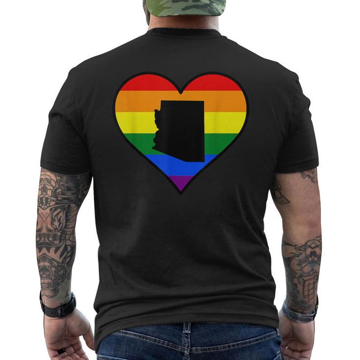 Arizona Gay Pride Heart Men's T-shirt Back Print