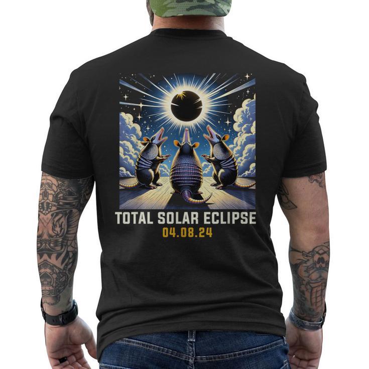 Armadillo Howling At Solar Eclipse Men's T-shirt Back Print