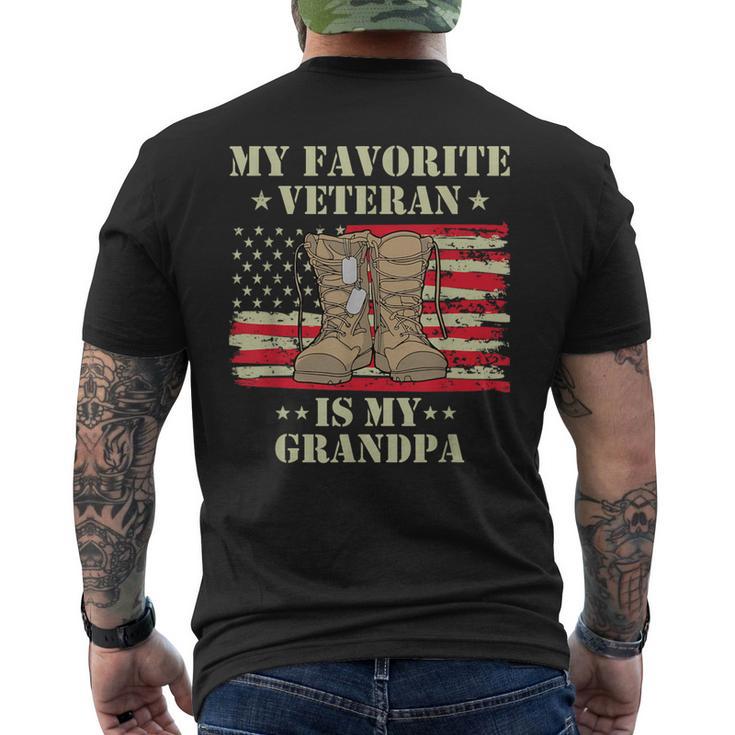 Army Veterans Day My Favorite Veteran Is My Grandpa Kids Men's T-shirt Back Print