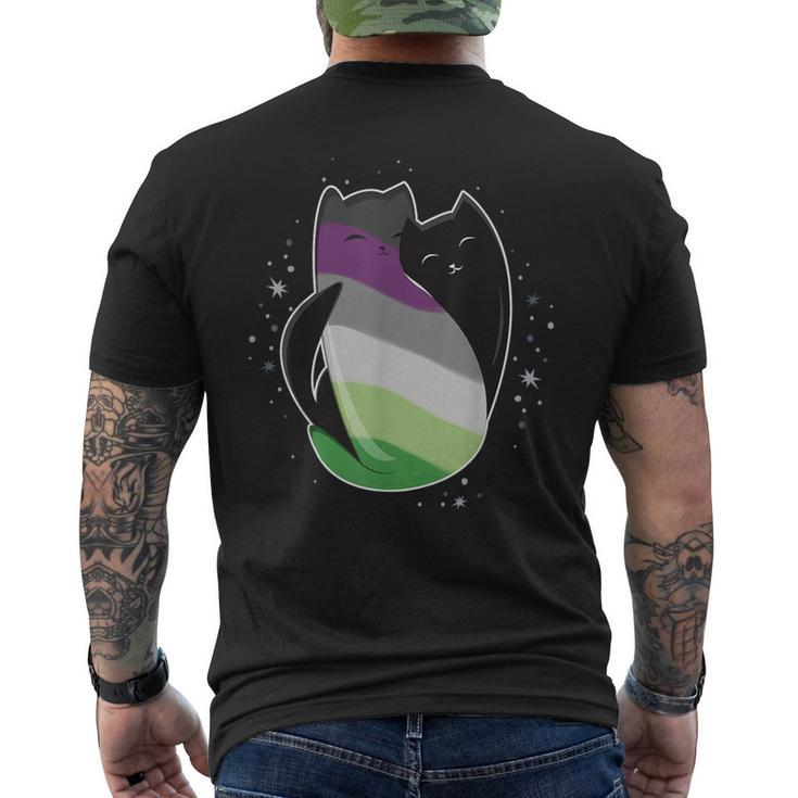Aroace Cat Lgbt Gay Asexual Aromantic Pride Flag Aro Ace Men's T-shirt Back Print