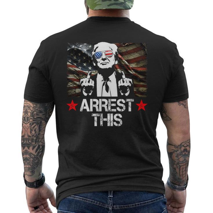 Arrest This Trump Fingers Pro Trump 2024 Men's T-shirt Back Print