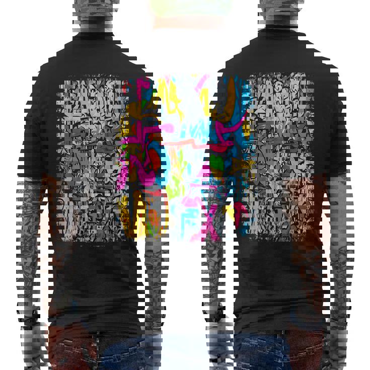 Artista De Graffiti En Estilo Urbano Graffiti De Arte Camiseta Hombre Estampado Espalda