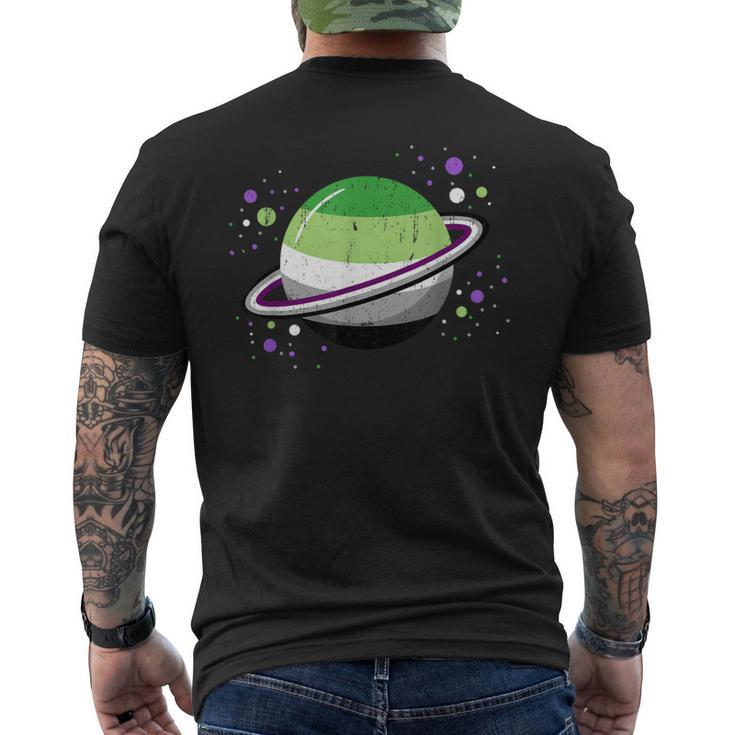 Asexual Aromantic Space Planet Vintage Men's T-shirt Back Print