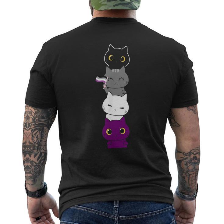 Asexuality Flag Animal Cat Ace Pride Demisexual Asexual Men's T-shirt Back Print