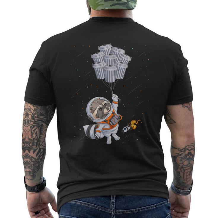 Astronaut Animal Raccoon Moon Trash Cans Space Men's T-shirt Back Print