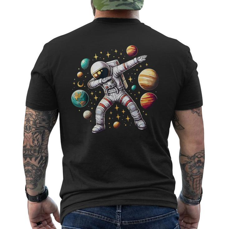 Astronaut Dabbing In Space Cosmic Galaxy Adventure Men's T-shirt Back Print