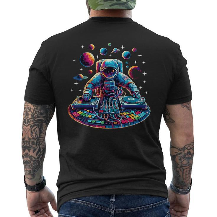 Astronaut Dj Planets Djing In Space Men's T-shirt Back Print