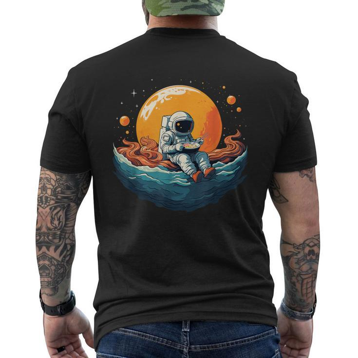 Astronaut Eats Ramen Anime Space Space Ramen Men's T-shirt Back Print