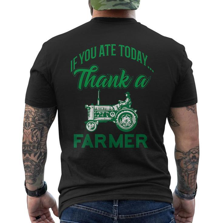 If You Ate Today Thank A Farmer Support Your Local Farm Men's T-shirt Back Print