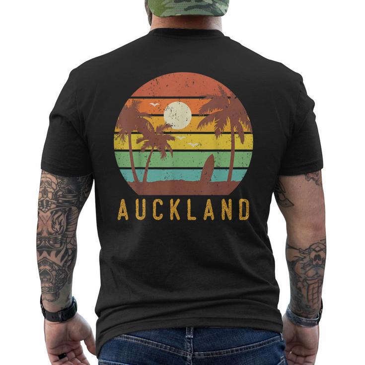 Auckland New Zealand Retro Surf Beach Vibe Vintage 70S Men's T-shirt Back Print