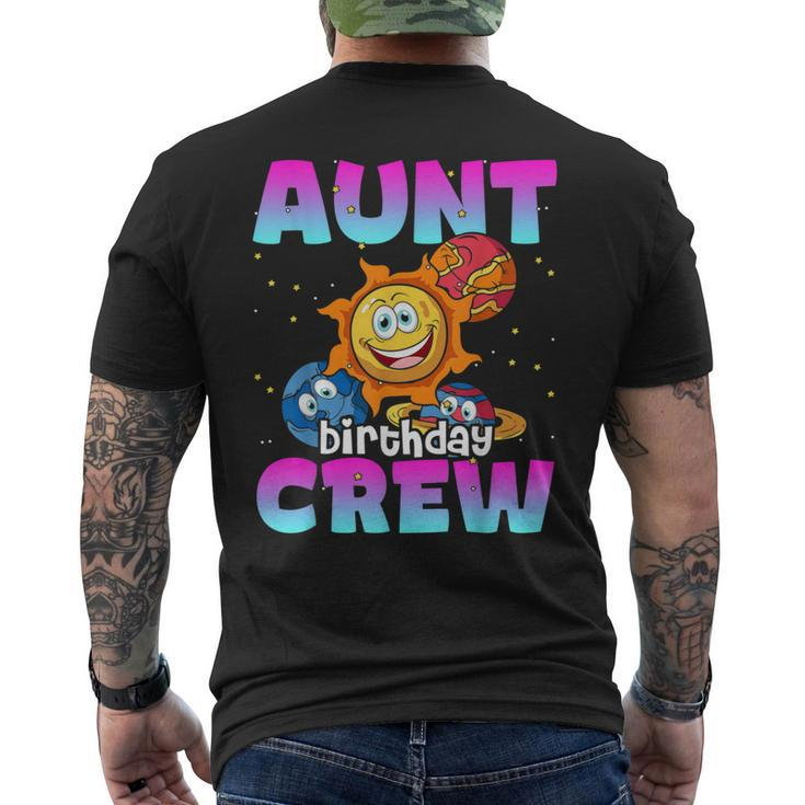 Aunt Birthday Crew Outer Space Planets Galaxy Bday Party Men's T-shirt Back Print