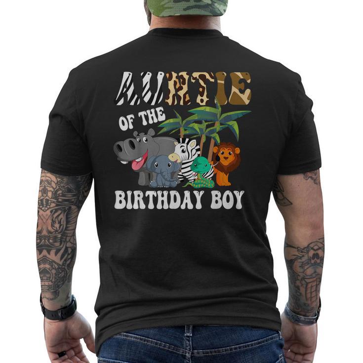 Auntie Of The Birthday Boy Zoo Bday Safari Celebration Men's T-shirt Back Print