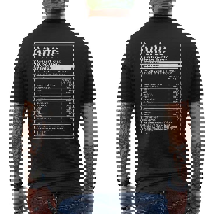 Auntie Nutrition Facts Men's T-shirt Back Print