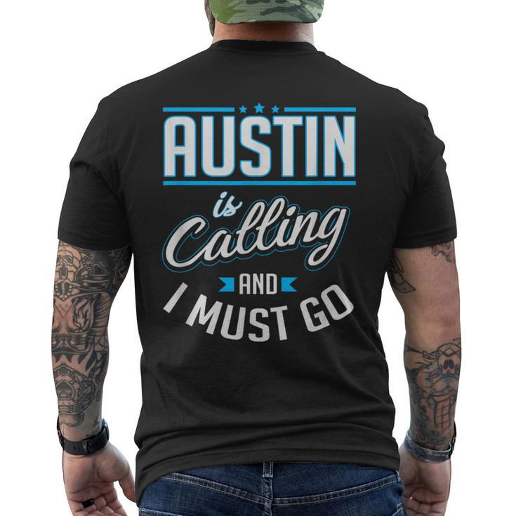 Austin Is Calling Austin Texas Men's T-shirt Back Print