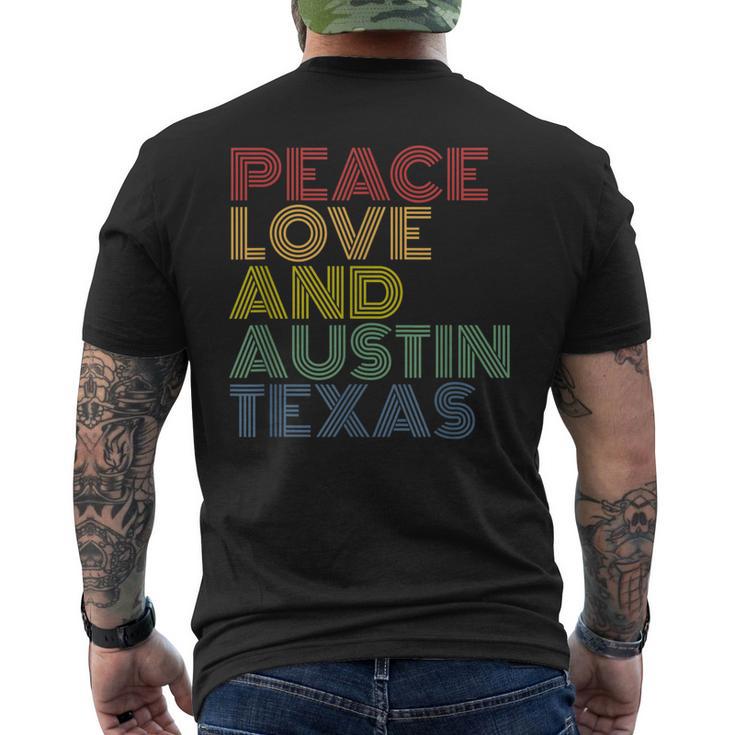 Austin Texas Peace Love Men's T-shirt Back Print