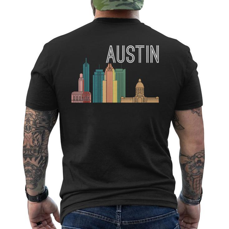 Austin Texas Skyline Souvenir Retro Austin Tx Men's T-shirt Back Print