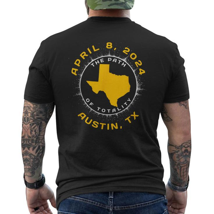 Austin Texas Solar Eclipse April 8 2024 Totality Men's T-shirt Back Print