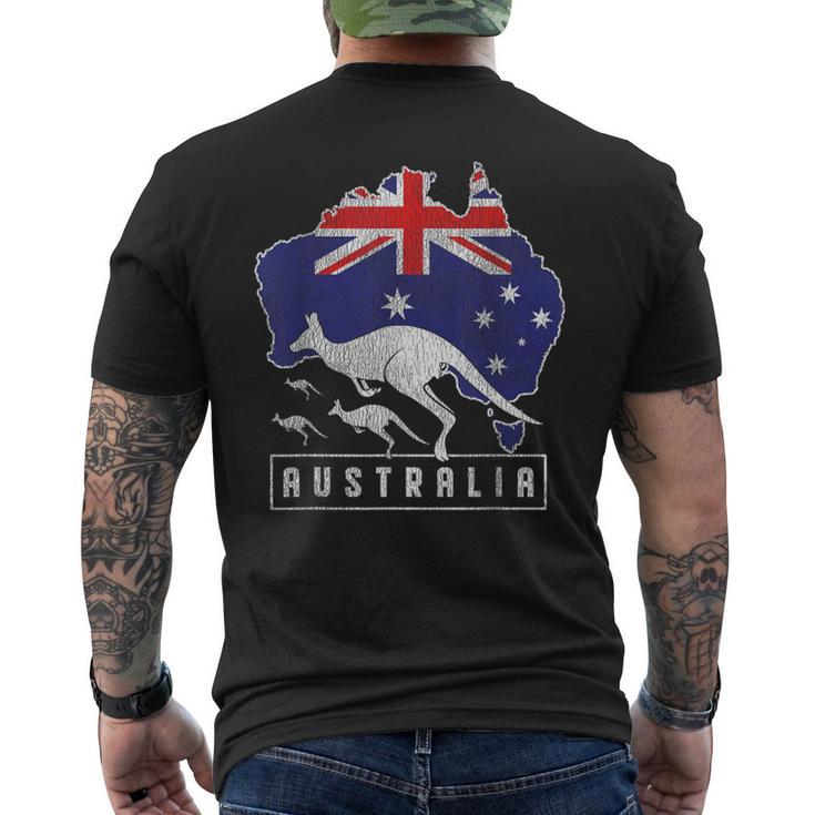 Australia Flag Zoo Animal Kangaroo T-Shirt mit Rückendruck