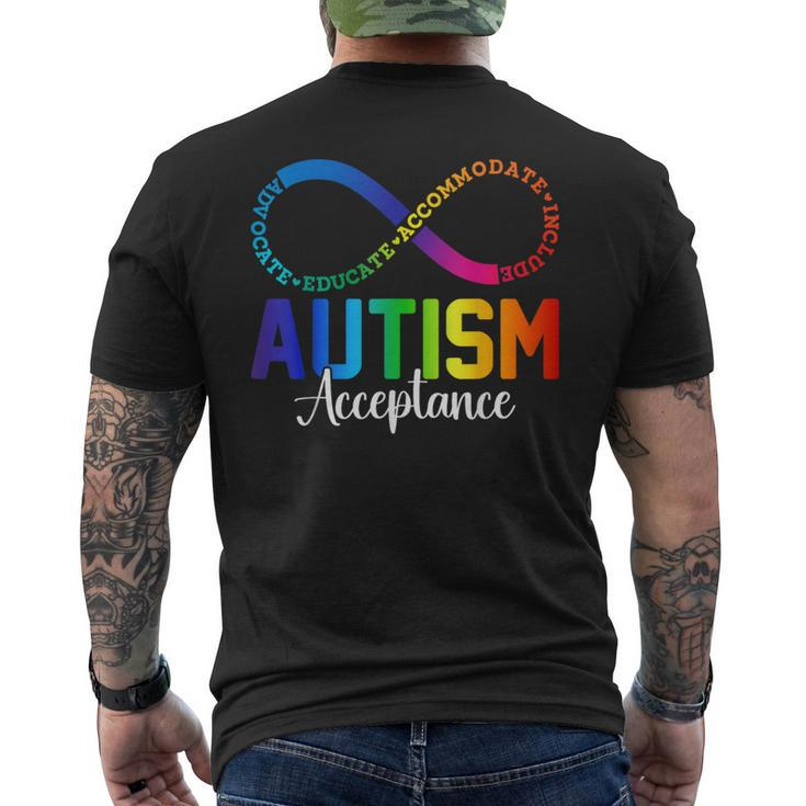 Autism Awareness Acceptance Infinity Symbol Women Men's T-shirt Back Print