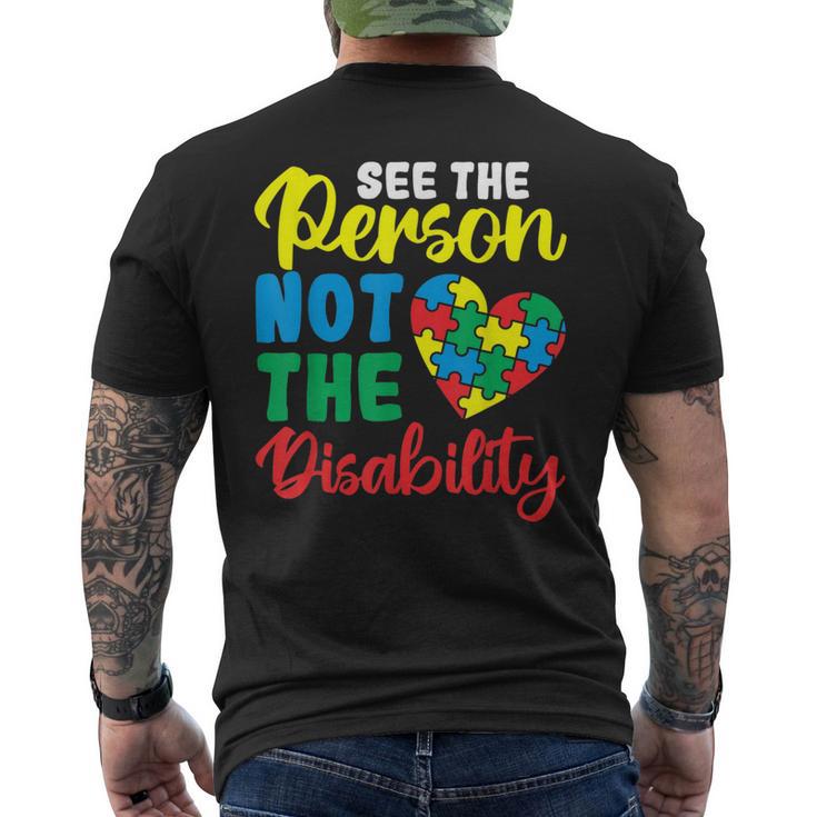 Autism Awareness Month See The Person Not The Disability Men's T-shirt Back Print