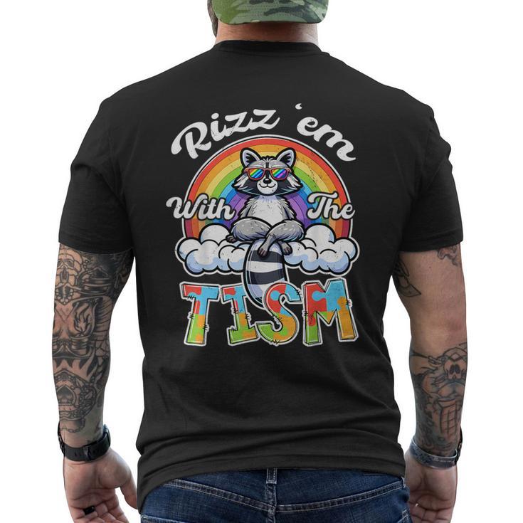 Autism Rizz Em With The Tism Meme Autistic Racoon Men's T-shirt Back Print