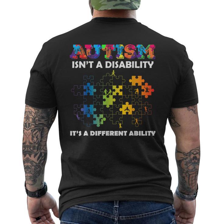 Autism Isn't A Disability Autism Month Awareness Men's T-shirt Back Print