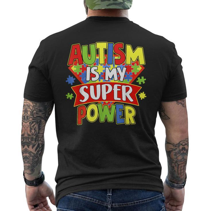 Autism Is My Super Power Autism Awareness Day Boys Toddlers Men's T-shirt Back Print