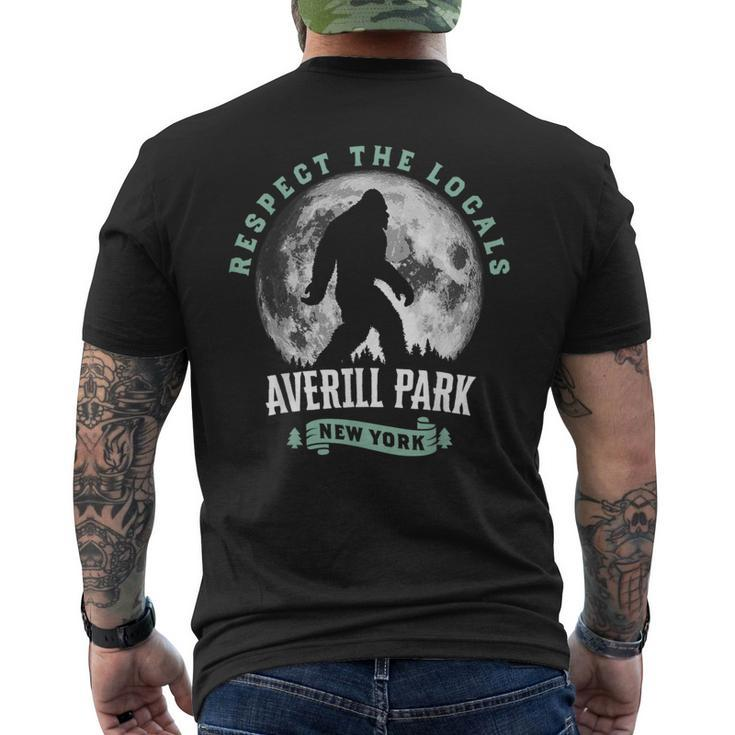Averill Park New York Respect The Locals Bigfoot Night Men's T-shirt Back Print