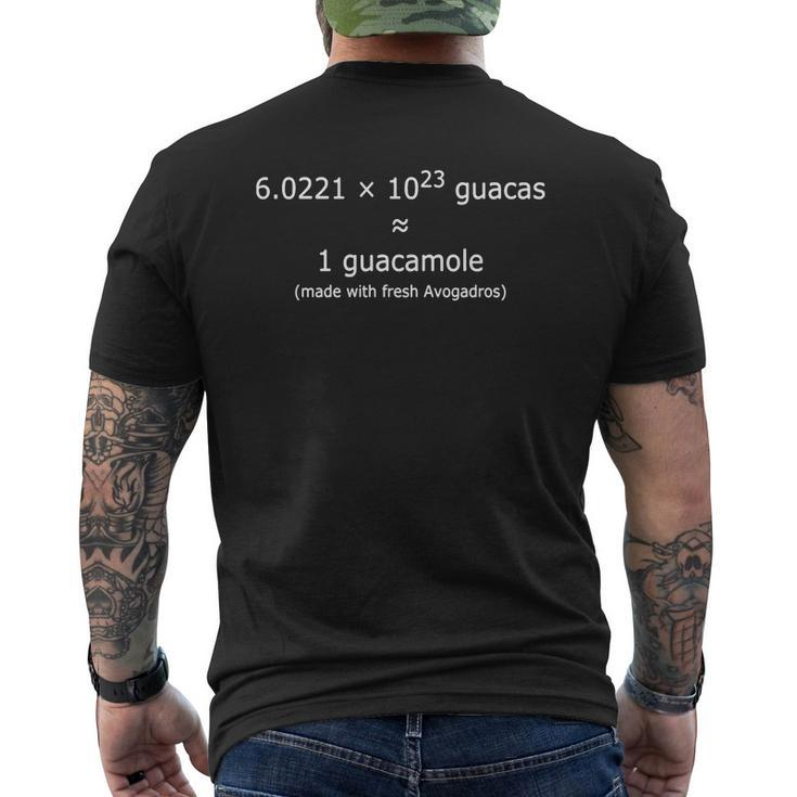 Avogadro's Number Guacamole T-Shirt For Chemists Scientists Mens Back Print T-shirt