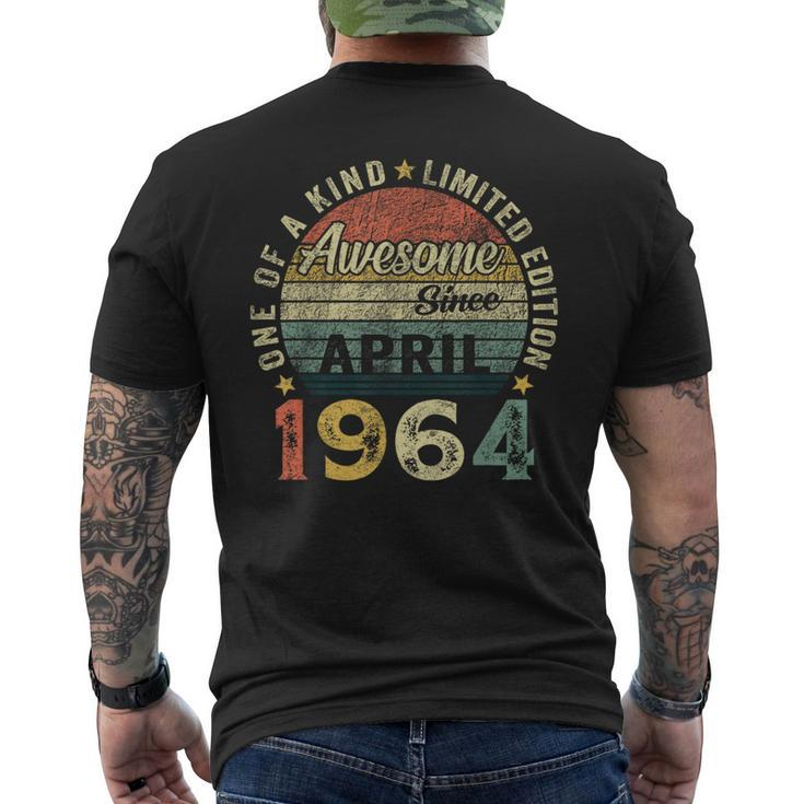 Awesome Since April 1964 Vintage 60Th Birthday Dad Men's T-shirt Back Print