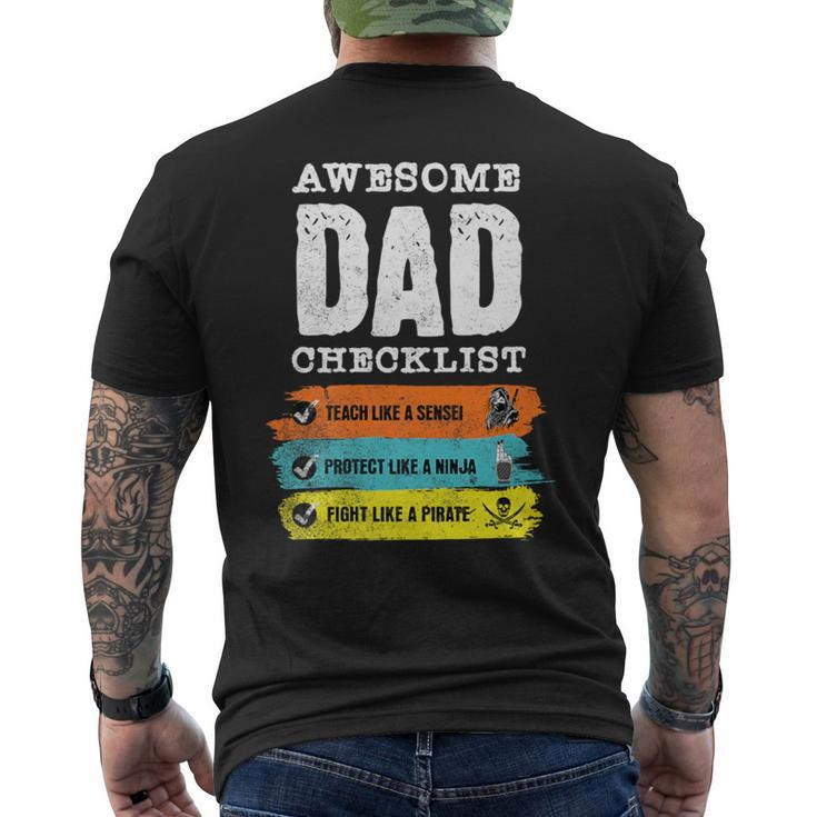 Awesome Dad Checklist Hilarious Geeky Men's T-shirt Back Print