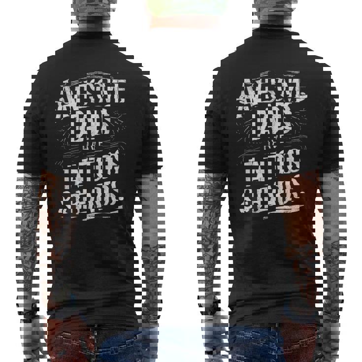 Awesome Dads Have Tattoos And Beards Father's Day July 4Th Men's T-shirt Back Print